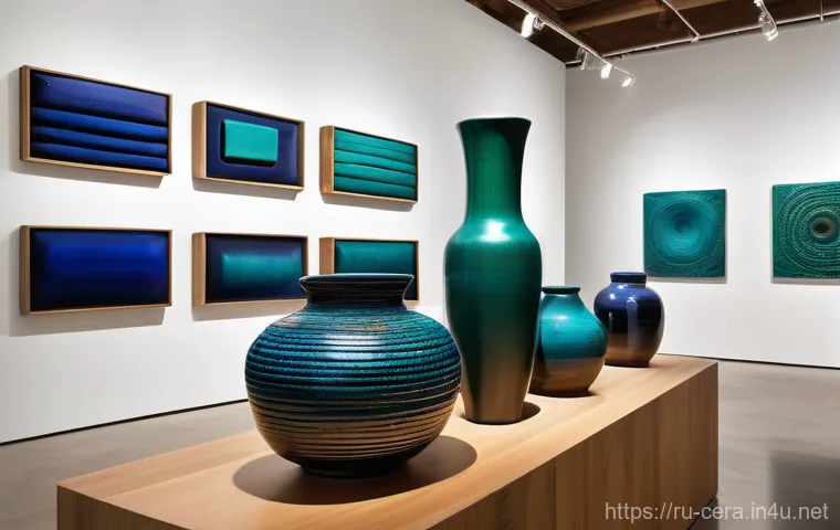 미술세라믹 취업 준비 서류 - A young female ceramic artist, with long dark hair tied back in a neat bun, focused intently as her ...