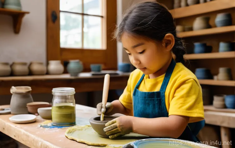 미술세라믹 취업 준비 서류 - A vibrant and diverse collection of handcrafted ceramic art pieces elegantly displayed in a contempo...