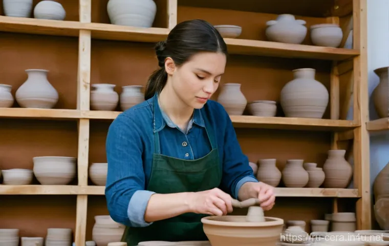 세라믹 공예 전문가 취업 - Prompt 1: The Aspiring Ceramicist's First Attempt**