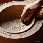 세라믹 디자인 이론 - **Prompt 1: "The Artisan's Touch: Biomorphic Forms and Earthy Textures"**
A close-up, high-angle...