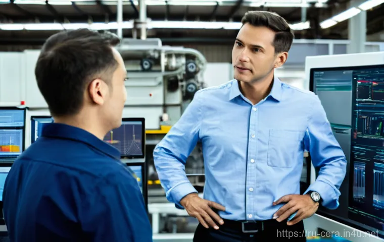 세라믹 기술 연봉협상 - **Prompt:** A focused female ceramic engineer, mid-30s, with short, neat hair and wearing a clean la...